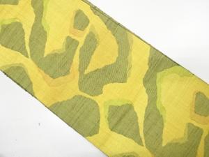 手織り紬　抽象模様織り出し　名古屋帯